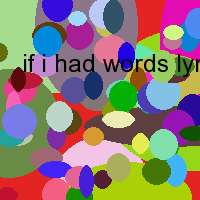 if i had words lyrics